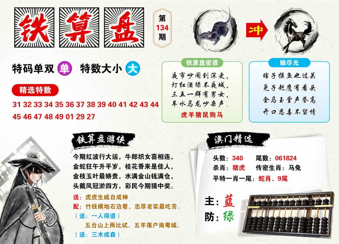 2026134铁算盘预测